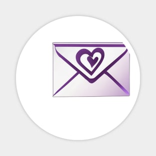 Purple Heart Envelope - Love Mail Icon No. 671 Magnet